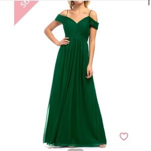 Azazie bridesmaid dress dark green Aja sz 4